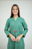 GAD-02652 | Turquoise Green | Casual 3 Piece Suit   | Cotton Cambric