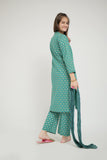 GAD-02652 | Turquoise Green | Casual 3 Piece Suit   | Cotton Cambric