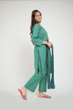 GAD-02652 | Turquoise Green | Casual 3 Piece Suit   | Cotton Cambric