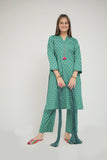 GAD-02652 | Turquoise Green | Casual 3 Piece Suit   | Cotton Cambric