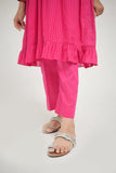 KAC-02642 | Shocking Pink | Casual 2 Piece Suit | Cotton Self Dobby Check