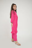 KAC-02642 | Shocking Pink | Casual 2 Piece Suit | Cotton Self Dobby Check