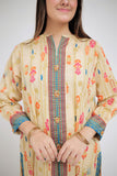 GBD-02669 | Fawn & Multicolor | Casual Plus 3 Piece Suit  | Cotton Gold Print Lawn