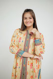 GBD-02669 | Fawn & Multicolor | Casual Plus 3 Piece Suit  | Cotton Gold Print Lawn