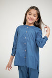 KAC-02643 | Blue | Casual 2 Piece Suit | Cotton Plain Cambric