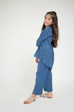 KAC-02643 | Blue | Casual 2 Piece Suit | Cotton Plain Cambric