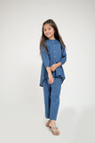 KAC-02643 | Blue | Casual 2 Piece Suit | Cotton Plain Cambric