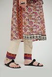 LAD-02689 | Fawn & Multicolor | Casual 3 Piece Suit  | Cotton Lawn Printed