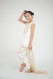 KDD-02646 | White & Gold | Formal 3 Piece Suit | Grip Viscose