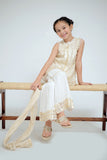 KDD-02647 | White & Gold | Formal 3 Piece Suit | Grip Viscose