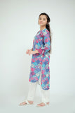 GAA-02624 | Blue & Multicolor | Casual Kurta | Cotton  Lawn Printed