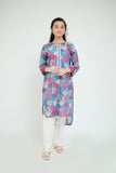 GAA-02624 | Blue & Multicolor | Casual Kurta | Cotton  Lawn Printed