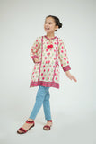 KAA-02579 | Cream & Multicolor | Casual Kurta | Cotton Lawn Printed