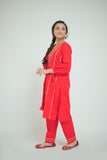 GAD-02663 | Red | Casual 3 Piece Suit   | Cotton Cambric