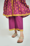 KBD-02674 | Magenta & Gold | Casual Plus 3 Piece Suit | Cotton Gold Print Lawn