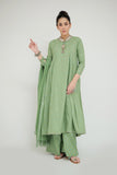 LAD-02659 | Green | Casual 3 Piece Suit  | Cotton Cambric