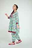 GAC-02573 | Sea Green & Multicolor | Casual 2 Piece Suit  | Cotton Lawn Printed