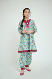 GAC-02573 | Sea Green & Multicolor | Casual 2 Piece Suit  | Cotton Lawn Printed