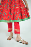 KBD-02706 | Red & Multicolor | Casual Plus 3 Piece Suit | Cotton Gold Print Lawn