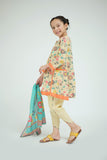 KAD-02575 | Fawn & Multicolor | Casual 3 Piece Suit | Cotton Lawn Printed