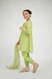 KBD-02668 | Perrot Green & Gold | Casual Plus 3 Piece Suit | Viscose Jacquard Flament