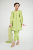 KBD-02668 | Perrot Green & Gold | Casual Plus 3 Piece Suit | Viscose Jacquard Flament