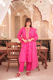 GBD-02339 | Shocking Pink & Golden | Casual 3 Piece Suit | Cotton Jacquard