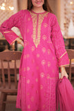 GBD-02339 | Shocking Pink & Golden | Casual 3 Piece Suit | Cotton Jacquard