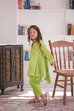 KBD-02235 | Parrot Green & Silver | Casual 3 Piece Suit | Cotton Jacquard Lurex