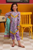 KAD-02294 | Purple & Multicolor | Casual 3 Piece Suit | Cotton Lawn Print
