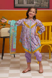 KAD-02294 | Purple & Multicolor | Casual 3 Piece Suit | Cotton Lawn Print