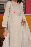 LBD-02229 | Beige & Silver | Casual 3 Piece Suit  | Cotton Fancy Yarn