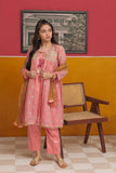 GDD-02453 | Tea Pink & Gold | Formal 3 Piece Suit | Banarsi Masuri