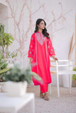 LAD-02467 | Shocking Pink | Casual 3 Piece Suit | Karandi Fabric