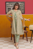 Girls formal clothes | Green & Gold | Formal 3 Piece Suit  | Banarsi Masuri Fabric | GDD-03186