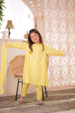 KBD-02345 | Yellow & Silver | Casual 3 Piece Suit | Cotton Dobby Fancy Yarn