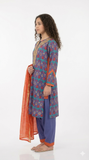 GBD-03064 | Purple & Multicolor | Casual Plus 3 Piece Suit | Cotton Gold Print Lawn
