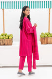 GAD-02436 | Shocking Pink & Black | Casual 3 Piece Suit | Karandi Fabric