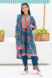 GAD-02385 | Dark Blue & Multicolor | Casual 3 Piece Suit | Cotton Khaddar Printed