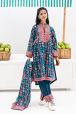 GAD-02385 | Dark Blue & Multicolor | Casual 3 Piece Suit | Cotton Khaddar Printed