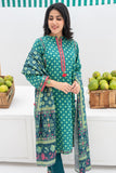 LAD-02388 | Green & Multicolor | Casual 3 Piece Suit | Cotton Khaddar Printed