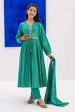 GAD-02446 | Tarquise Green  & Golden | Casual 3 Piece Suit | Karandi Fabric