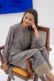 GAD-02445 | Grey & Gold | Casual 3 Piece Suit | Karandi Fabric