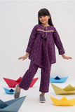 KAC-02434 | Purple & Golden | Casual 2 Piece Suit | Karandi Fabric