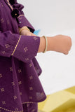 KAC-02434 | Purple & Golden | Casual 2 Piece Suit | Karandi Fabric