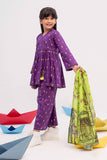 KAD-02194 | Purple | Casual 3 Piece Suit | Cotton Plain Embroidery