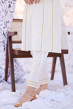 GAC-02283 | White & Gold | Casual 2 Piece Suit  | Cotton Jacquard