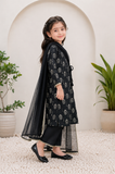 KAD-02702 | Black & Fawn | Casual 3 Piece Suit | Cotton Lawn Printed