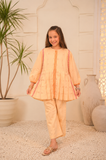Kids casual clothes | Fawn & Multicolor | Casual Plus 3 Piece Suit | Cotton Jacquard | KBD-02965