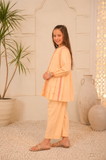 Kids casual clothes | Fawn & Multicolor | Casual Plus 3 Piece Suit | Cotton Jacquard | KBD-02965